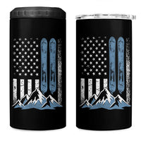 Alpine Skiing Skier 4 in 1 Can Cooler Tumbler Vintage American Flag Winter Sport - Wonder Print Shop