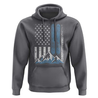 Alpine Skiing Skier Hoodie Vintage American Flag Winter Sport - Wonder Print Shop