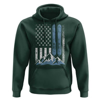 Alpine Skiing Skier Hoodie Vintage American Flag Winter Sport - Wonder Print Shop