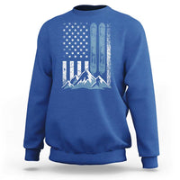 Alpine Skiing Skier Sweatshirt Vintage American Flag Winter Sport - Wonder Print Shop