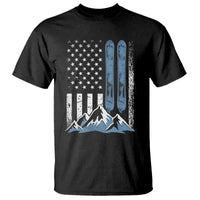 Alpine Skiing Skier T Shirt Vintage American Flag Winter Sport - Wonder Print Shop