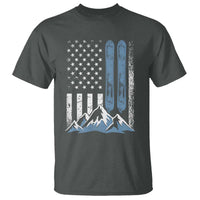 Alpine Skiing Skier T Shirt Vintage American Flag Winter Sport - Wonder Print Shop