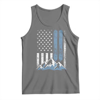 Alpine Skiing Skier Tank Top Vintage American Flag Winter Sport - Wonder Print Shop