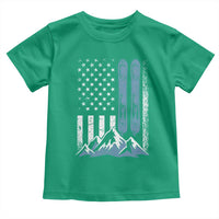 Alpine Skiing Skier Toddler T Shirt Vintage American Flag Winter Sport - Wonder Print Shop