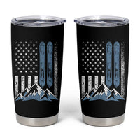 Alpine Skiing Skier Tumbler Cup Vintage American Flag Winter Sport - Wonder Print Shop