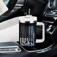 Alpine Skiing Skier Tumbler With Handle Vintage American Flag Winter Sport - Wonder Print Shop