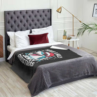 Funny Xmas Shark Throw Blanket Have A Holly Jawly Christmas Santa Hat - Wonder Print Shop