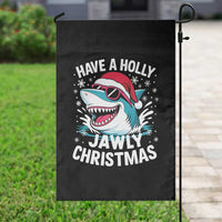 Funny Xmas Shark Garden Flag Have A Holly Jawly Christmas Santa Hat - Wonder Print Shop