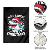 Funny Xmas Shark Garden Flag Have A Holly Jawly Christmas Santa Hat - Wonder Print Shop