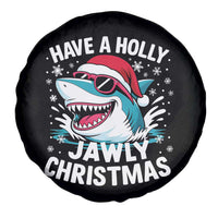 Funny Xmas Shark Spare Tire Cover Have A Holly Jawly Christmas Santa Hat - Wonder Print Shop