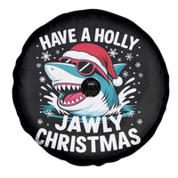 Funny Xmas Shark Spare Tire Cover Have A Holly Jawly Christmas Santa Hat - Wonder Print Shop