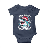 Funny Xmas Shark Baby Onesie Have A Holly Jawly Christmas Santa Hat - Wonder Print Shop