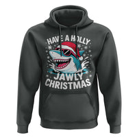 Funny Xmas Shark Hoodie Have A Holly Jawly Christmas Santa Hat - Wonder Print Shop