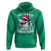 Funny Xmas Shark Hoodie Have A Holly Jawly Christmas Santa Hat - Wonder Print Shop