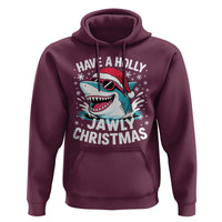 Funny Xmas Shark Hoodie Have A Holly Jawly Christmas Santa Hat - Wonder Print Shop