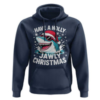 Funny Xmas Shark Hoodie Have A Holly Jawly Christmas Santa Hat - Wonder Print Shop