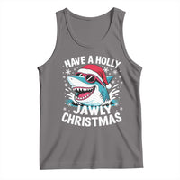 Funny Xmas Shark Tank Top Have A Holly Jawly Christmas Santa Hat - Wonder Print Shop