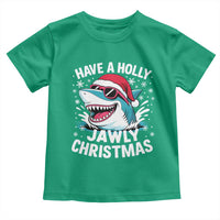 Funny Xmas Shark Toddler T Shirt Have A Holly Jawly Christmas Santa Hat - Wonder Print Shop