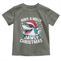 Funny Xmas Shark Toddler T Shirt Have A Holly Jawly Christmas Santa Hat - Wonder Print Shop