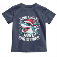 Funny Xmas Shark Toddler T Shirt Have A Holly Jawly Christmas Santa Hat - Wonder Print Shop
