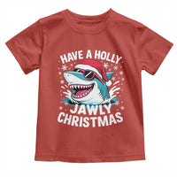 Funny Xmas Shark Toddler T Shirt Have A Holly Jawly Christmas Santa Hat - Wonder Print Shop