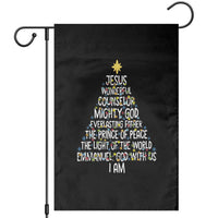 Christian Christmas Garden Flag Jesus Wonderful Counselor Mighty God Xmas Tree - Wonder Print Shop