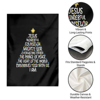 Christian Christmas Garden Flag Jesus Wonderful Counselor Mighty God Xmas Tree - Wonder Print Shop