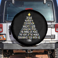 Christian Christmas Spare Tire Cover Jesus Wonderful Counselor Mighty God Xmas Tree - Wonder Print Shop