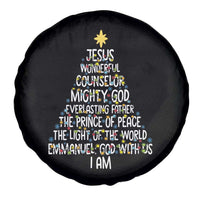 Christian Christmas Spare Tire Cover Jesus Wonderful Counselor Mighty God Xmas Tree - Wonder Print Shop