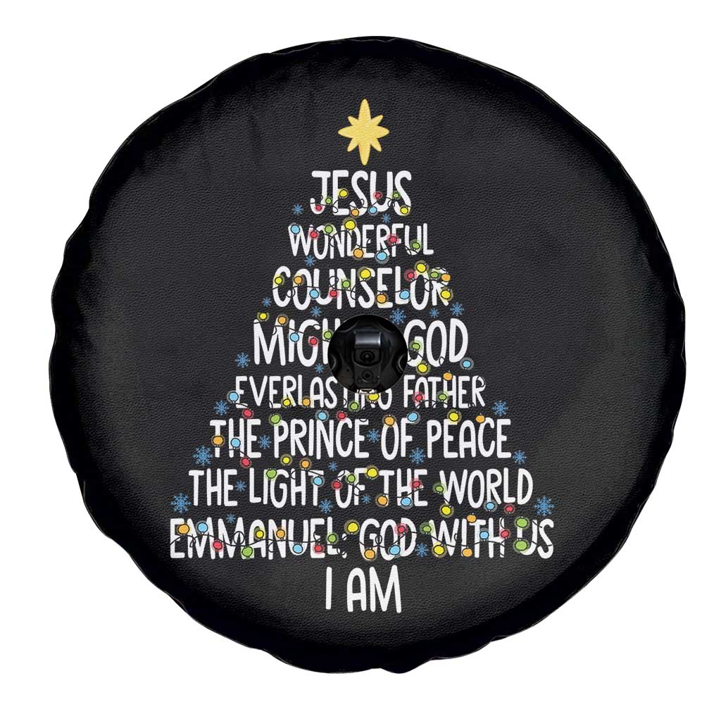 Christian Christmas Spare Tire Cover Jesus Wonderful Counselor Mighty God Xmas Tree - Wonder Print Shop