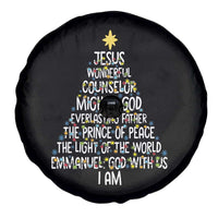 Christian Christmas Spare Tire Cover Jesus Wonderful Counselor Mighty God Xmas Tree - Wonder Print Shop