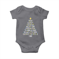 Christian Christmas Baby Onesie Jesus Wonderful Counselor Mighty God Xmas Tree - Wonder Print Shop