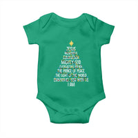 Christian Christmas Baby Onesie Jesus Wonderful Counselor Mighty God Xmas Tree - Wonder Print Shop