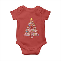Christian Christmas Baby Onesie Jesus Wonderful Counselor Mighty God Xmas Tree - Wonder Print Shop