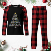 Christian Christmas Plaid Pajama Set Jesus Wonderful Counselor Mighty God Xmas Tree - Wonder Print Shop