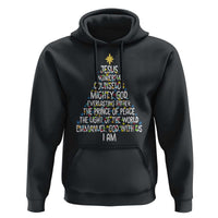 Christian Christmas Hoodie Jesus Wonderful Counselor Mighty God Xmas Tree - Wonder Print Shop