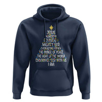 Christian Christmas Hoodie Jesus Wonderful Counselor Mighty God Xmas Tree - Wonder Print Shop