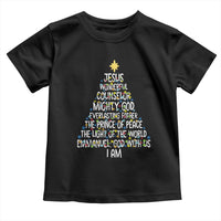 Christian Christmas Toddler T Shirt Jesus Wonderful Counselor Mighty God Xmas Tree - Wonder Print Shop