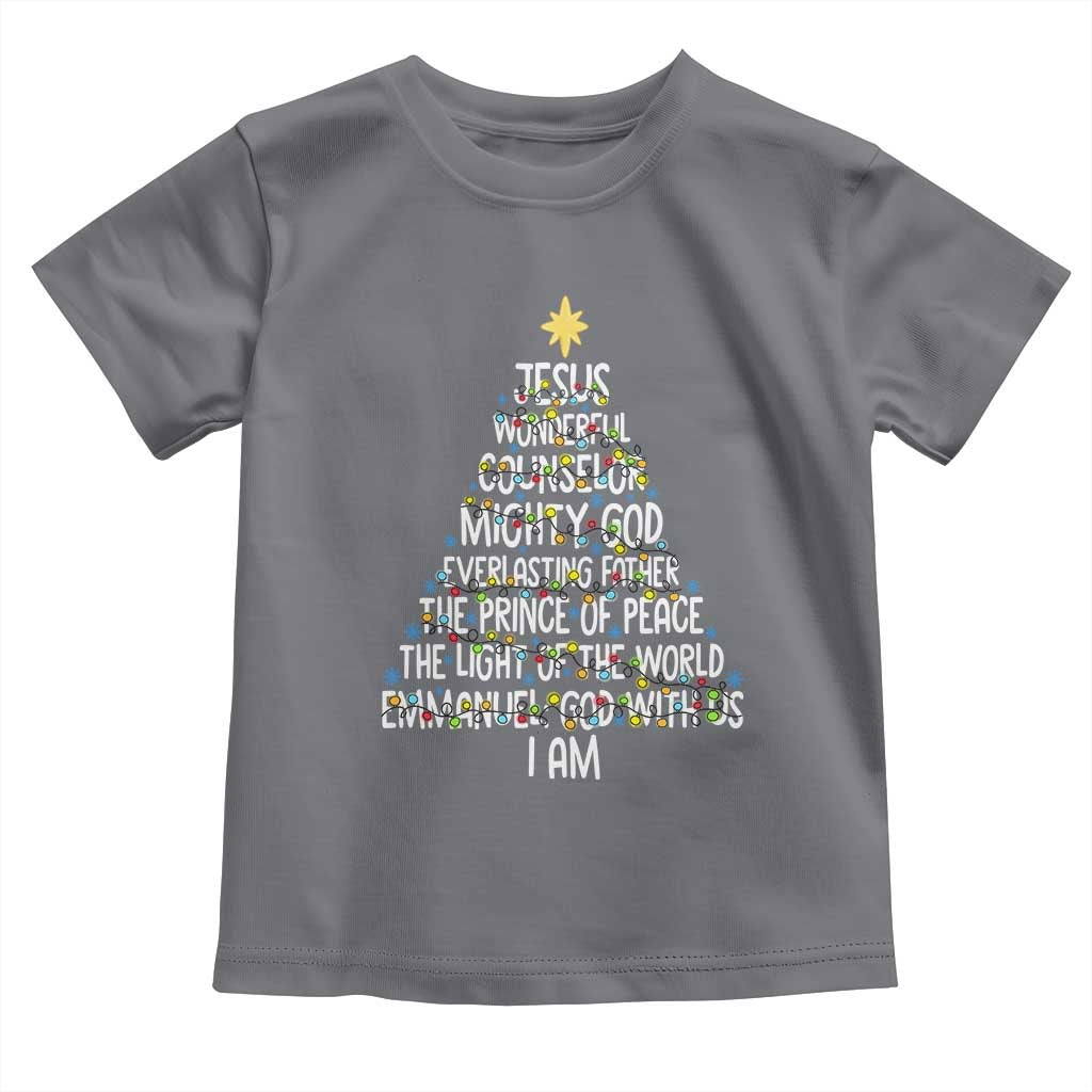 Christian Christmas Toddler T Shirt Jesus Wonderful Counselor Mighty God Xmas Tree - Wonder Print Shop