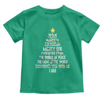 Christian Christmas Toddler T Shirt Jesus Wonderful Counselor Mighty God Xmas Tree - Wonder Print Shop