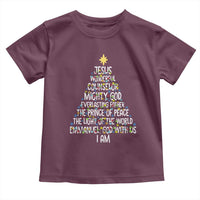 Christian Christmas Toddler T Shirt Jesus Wonderful Counselor Mighty God Xmas Tree - Wonder Print Shop