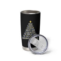 Christian Christmas Tumbler Cup Jesus Wonderful Counselor Mighty God Xmas Tree - Wonder Print Shop