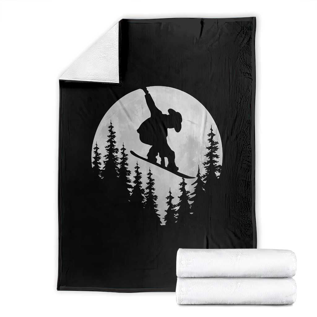 Funny Snowboard Cowboy Moon Snowboarding Winter Sports Throw Blanket - Wonder Print Shop