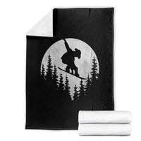 Funny Snowboard Cowboy Moon Snowboarding Winter Sports Throw Blanket - Wonder Print Shop