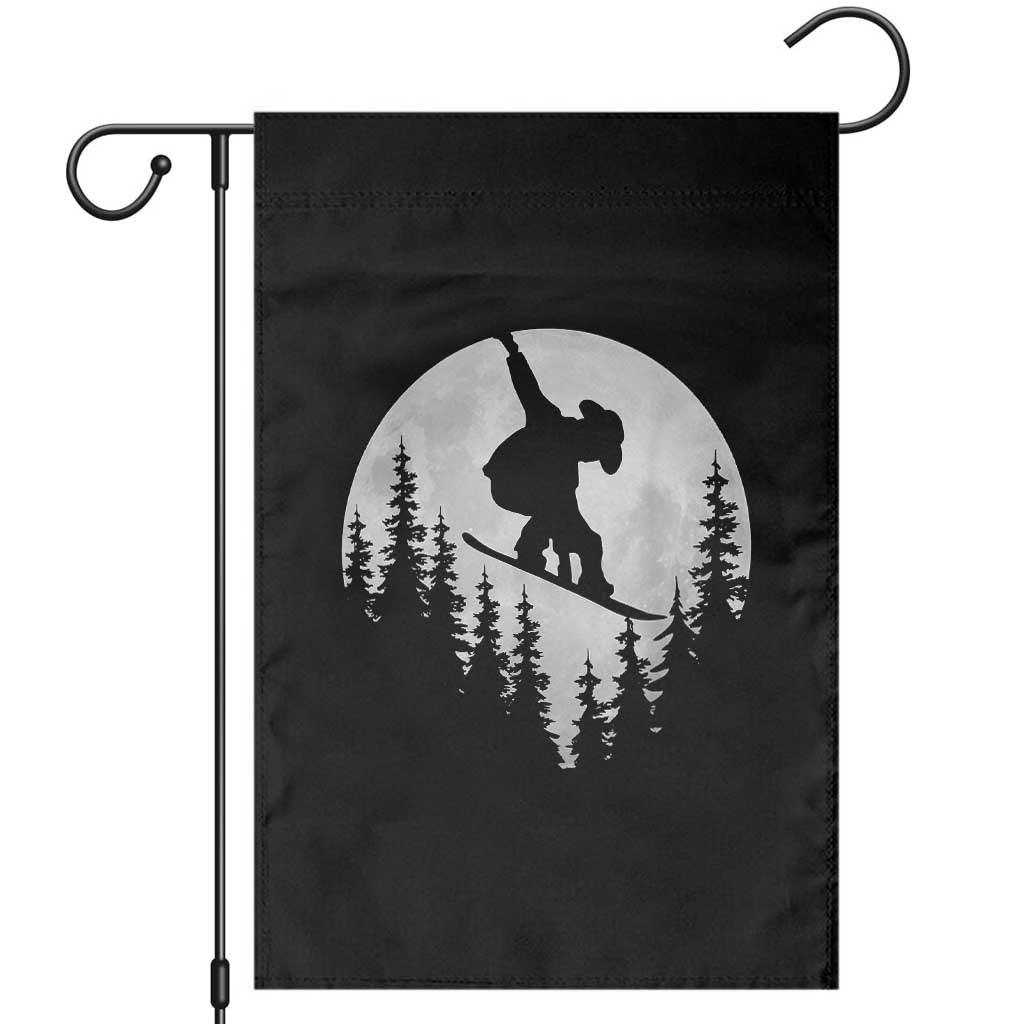 Funny Snowboard Cowboy Moon Snowboarding Winter Sports Garden Flag - Wonder Print Shop