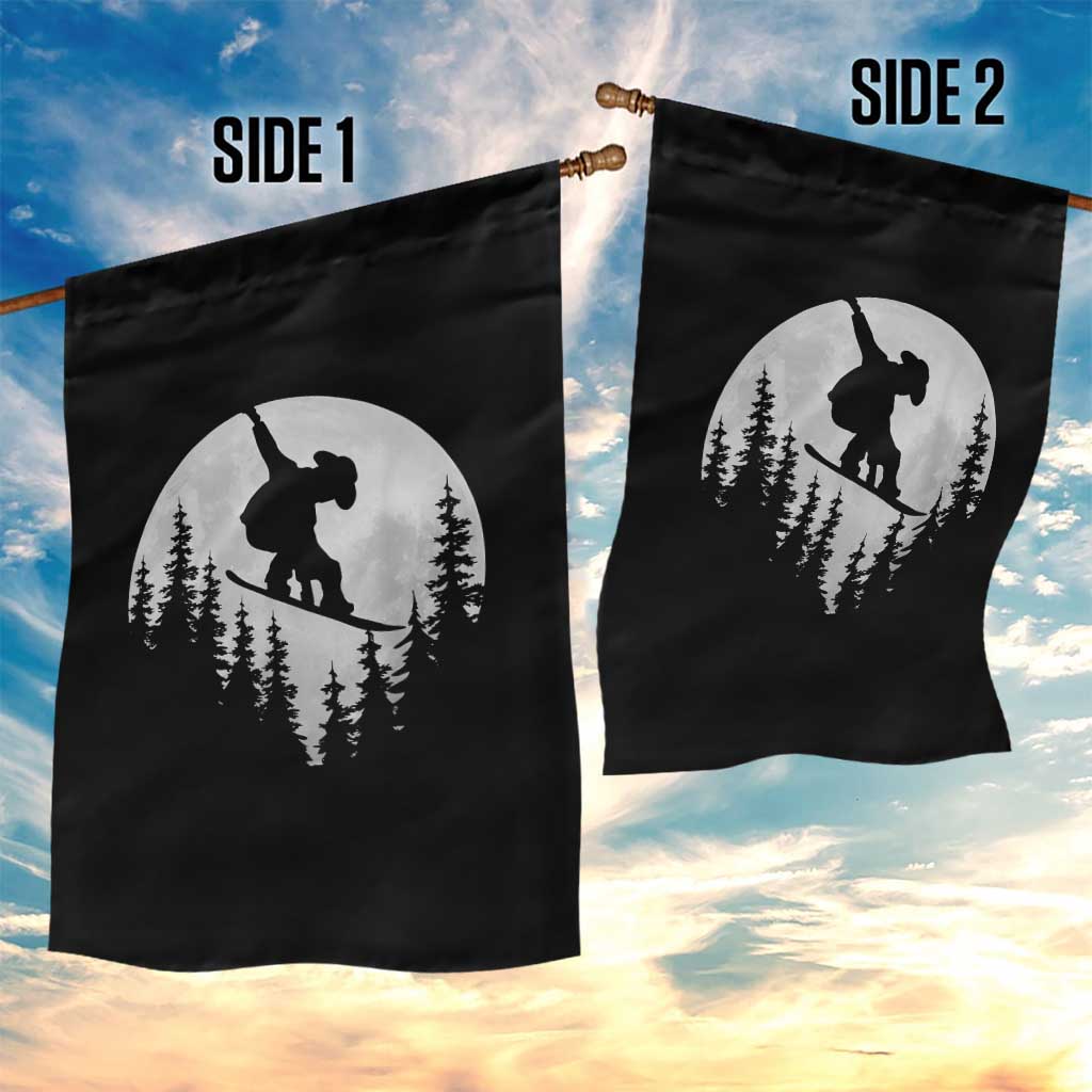 Funny Snowboard Cowboy Moon Snowboarding Winter Sports Garden Flag - Wonder Print Shop