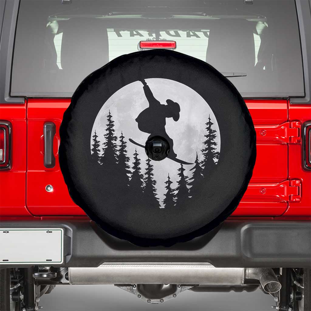 Funny Snowboard Cowboy Moon Snowboarding Winter Sports Spare Tire Cover - Wonder Print Shop