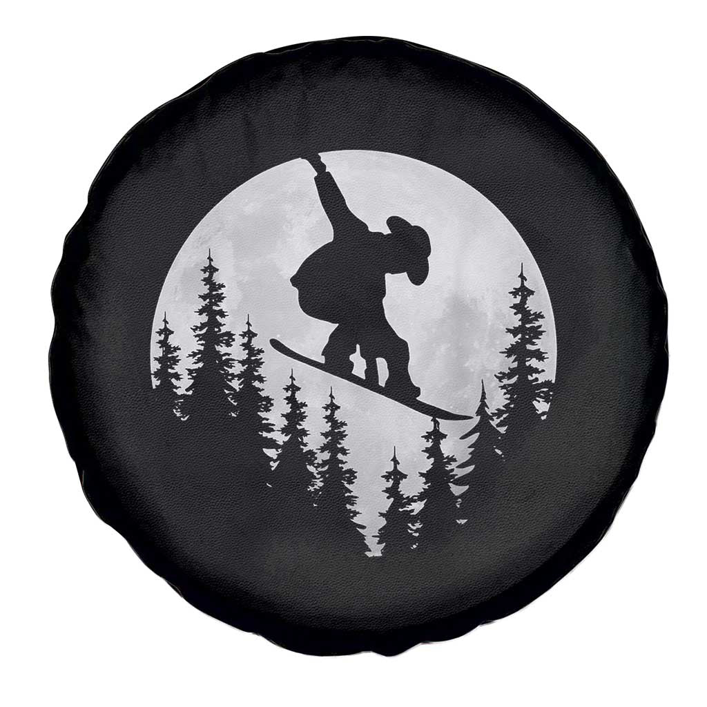 Funny Snowboard Cowboy Moon Snowboarding Winter Sports Spare Tire Cover - Wonder Print Shop