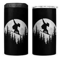 Funny Snowboard Cowboy Moon Snowboarding Winter Sports 4 in 1 Can Cooler Tumbler - undefined