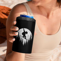 Funny Snowboard Cowboy Moon Snowboarding Winter Sports 4 in 1 Can Cooler Tumbler - undefined